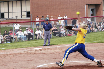 Marion Local's Dana Hartings struck out 11 as the Flyers advanced to the Division IV regional finals to play Covington.<br>dailystandard.com