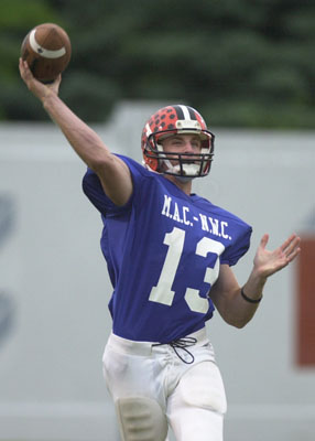 Versailles quarterback Kyle Gehle passed for one touchdown and ran for another in the MAC/NWC 27-19 victory over the WBL on Friday in the Van Wert County Hospital All-Star football game.<br>dailystandard.com