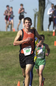 Coldwater sophomore David Wilker runs in the open field during the state cross country meet on Saturday. Wilker finished on the podium with placing 15th.<br>dailystandard.com