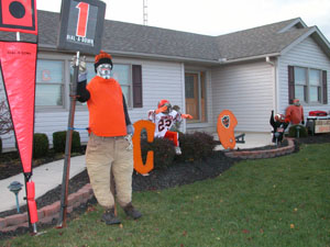 The Boroff family on Township Line Road express their pride in the Coldwater Cavaliers with a family of gridiron players and other Cav decorations. The Boroffs, who live in the Coldwater School district but have a Fort Recovery address, will be cheering on their orange and black on Saturday when the Cavaliers meet up with Clear Fork at Kenton in the regional semifinals.<br></br>dailystandard.com