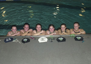 The Grand Lake Area's six lady representatives to the state swimming and diving championships this week in Canton, from left, St. Marys' Jasmine Craft and Celina swimmers Heidi Schollmeier, Kirsten Samples, Courtney McKirnan, Larissa LaRue and Kylie Samples. Craft makes the trip to state for the third straight year while the WaterDogs send all three relays for the first time in school history. <br></br>dailystandard.com