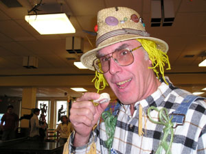 Is it really a scarecrow or is it accounting professor Ron Kremer tasting a chewy eye of newt? Kremer was among the staff and students who enjoyed a creepy feast at the Lake Campus on Thursday.<br>dailystandard.com