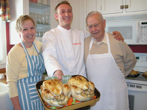 Terry Roode, her son, Jonathan, and her father, Bill Donauer, are a three-generation family of chefs. Terry Roode has her own dessert catering business, Jonathan Roode earned a culinary arts degree and is a chef in Manhattan, and Donauer owned and operated a bakery in Coldwater for 38 years. During a visit home last week, Jonathan Roode took over his mother's kitchen and prepared several delicious entrees for the family.<br>dailystandard.com